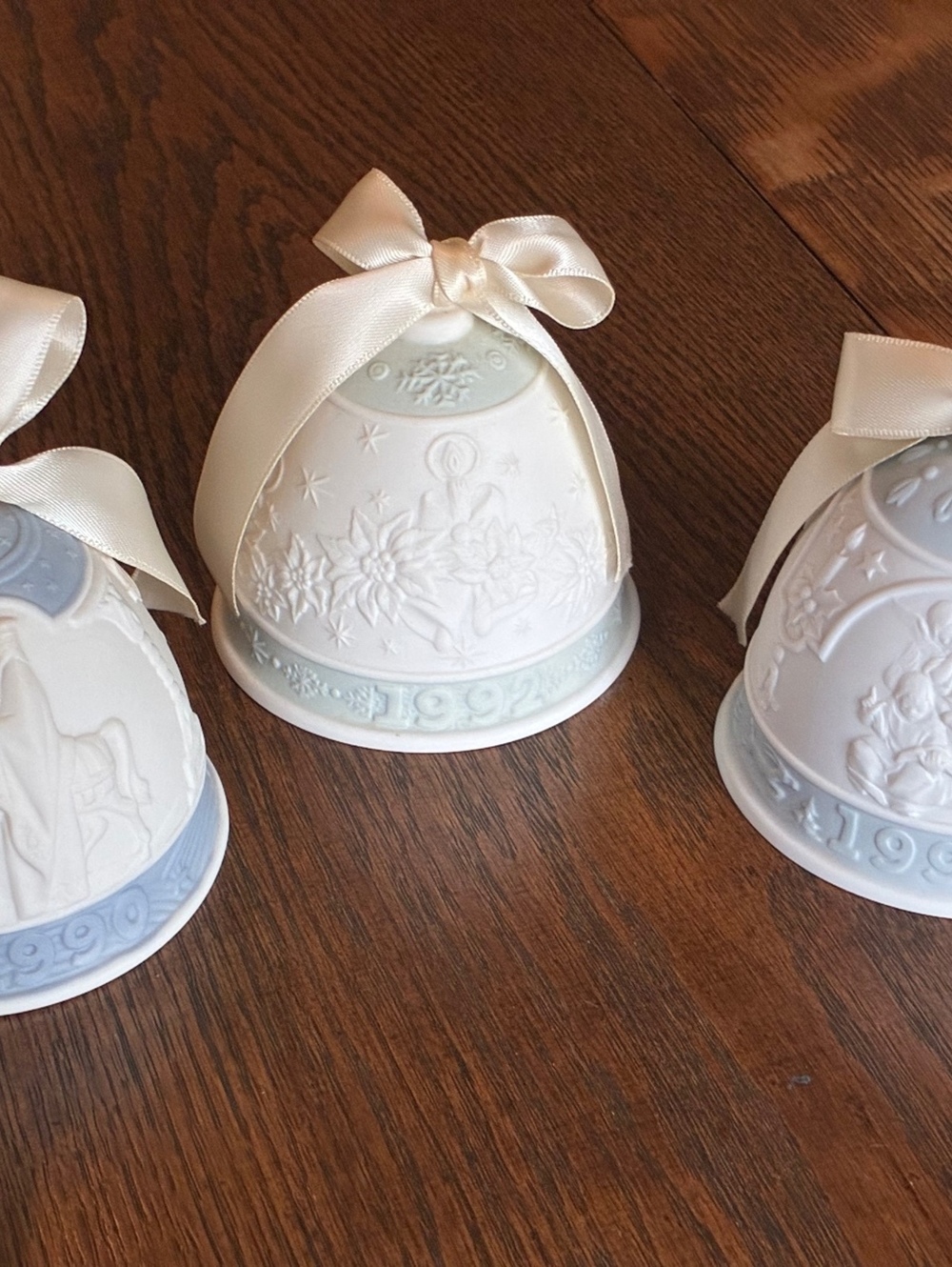 Lladro Porcelain Christmas Bells (Set of 3 ) 1990, 1992, 1994